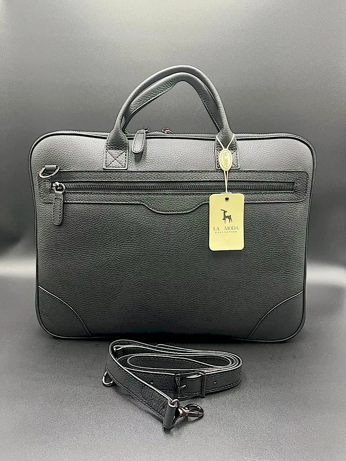 La Moda Unisex Hakiki Deri Evrak Çantası Laptop Bölmeli 16 '' inç 