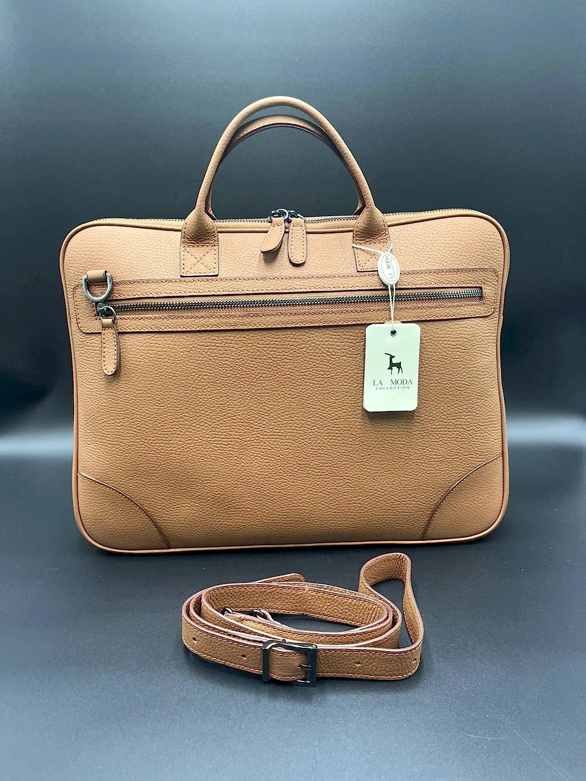 La Moda Unisex Hakiki Deri Evrak Çantası Laptop Bölmeli 16 '' inç 