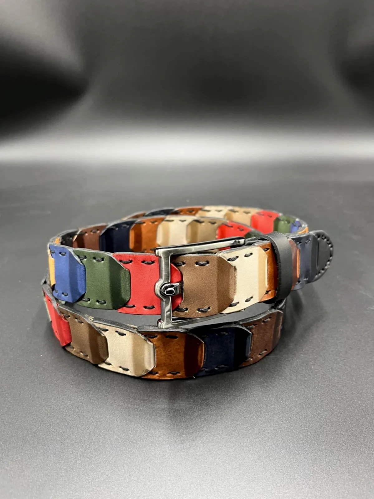 3.5 cm El Yapımı Örgülü Deri Spor Kemer Unisex Mix